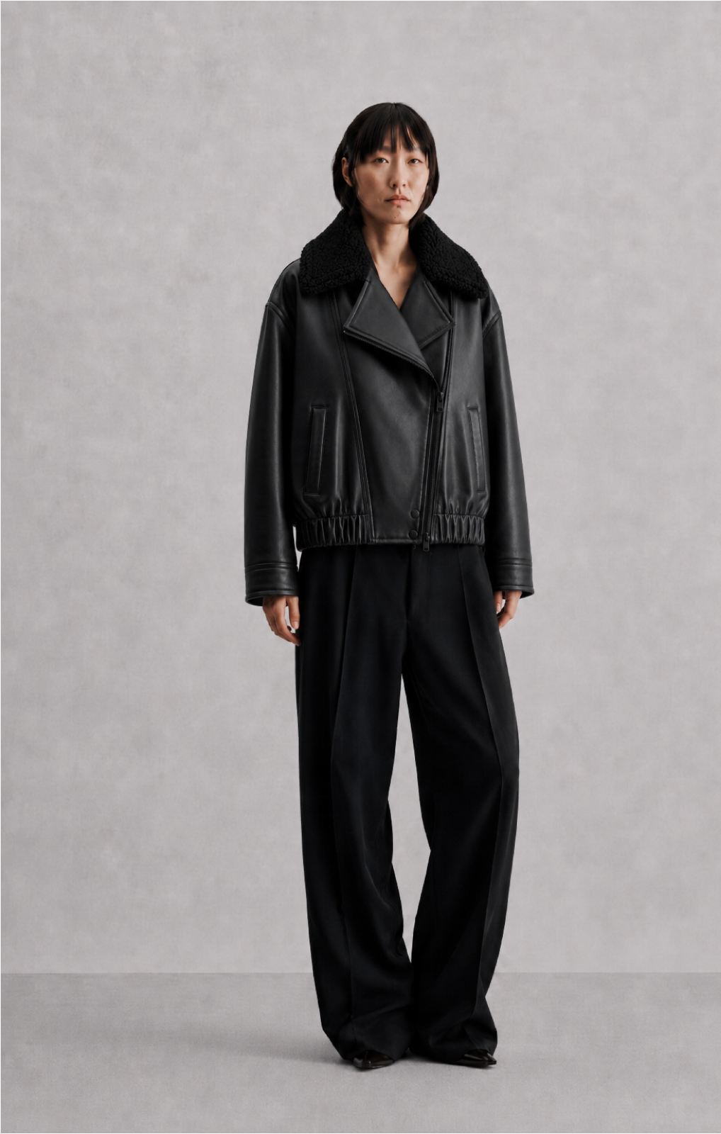 The Soft Birker Jacket — model front view